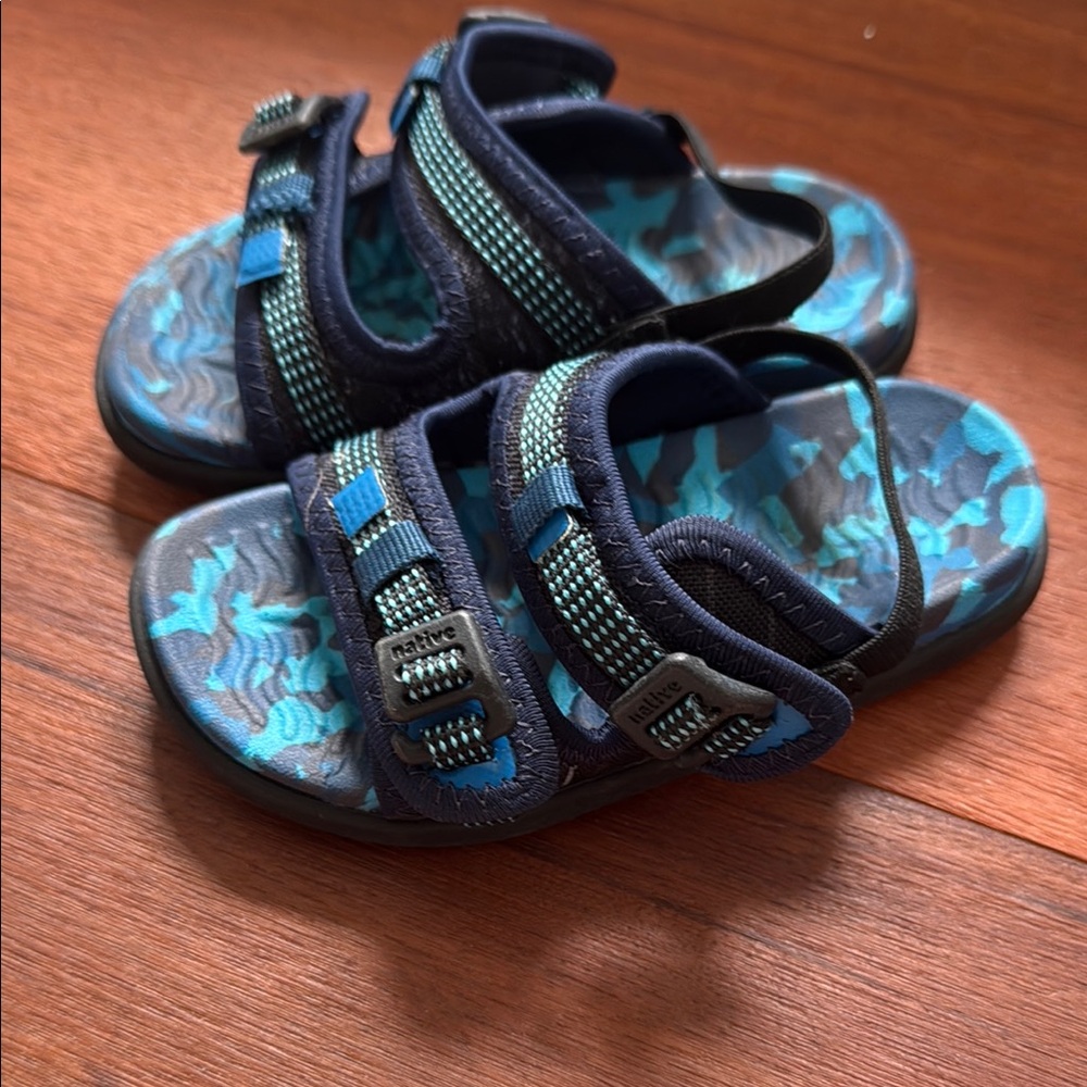Native Blue and Black Athletic Sandals